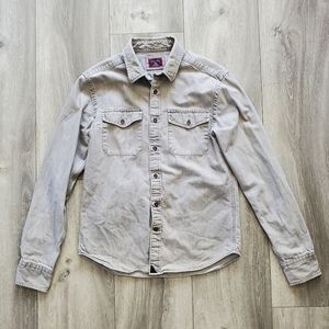 UNTUCKit Men's Long Sleeve Gray Denim Shirt Slim Fit Small